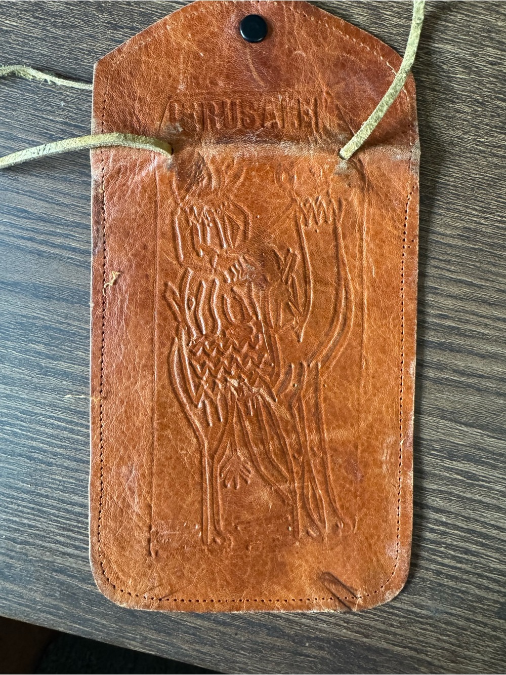 One side pouch from Jerusalem. Leather